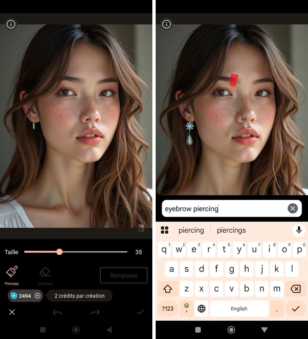 PhotoDirector App - piercing filter