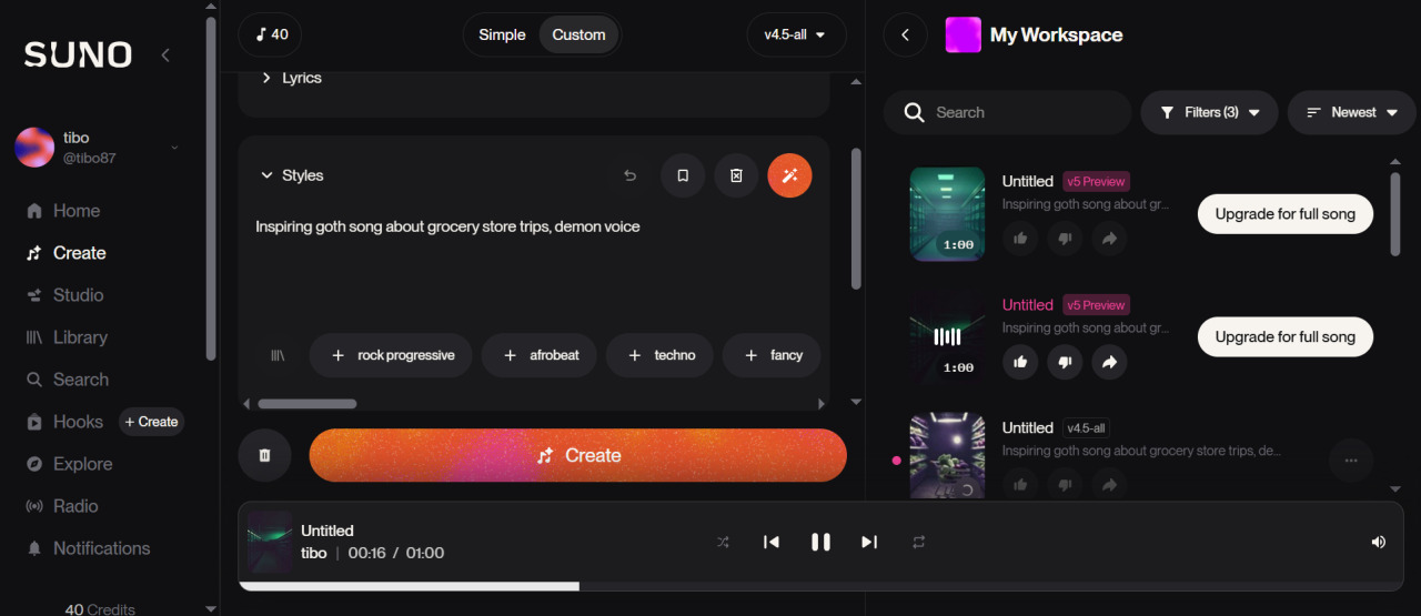 Suno AI 음악 생성기