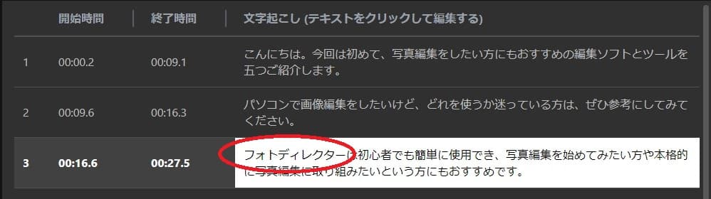MyEdit 文字起こし結果を編集する前