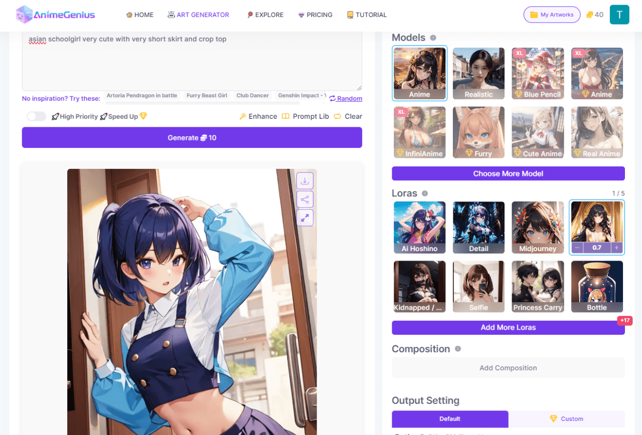 AnimeGenius Oberfläche