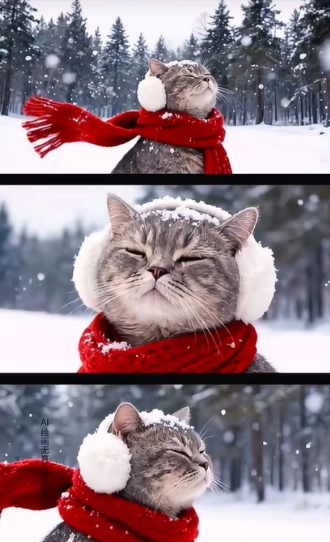 AI Snow Photo Cat