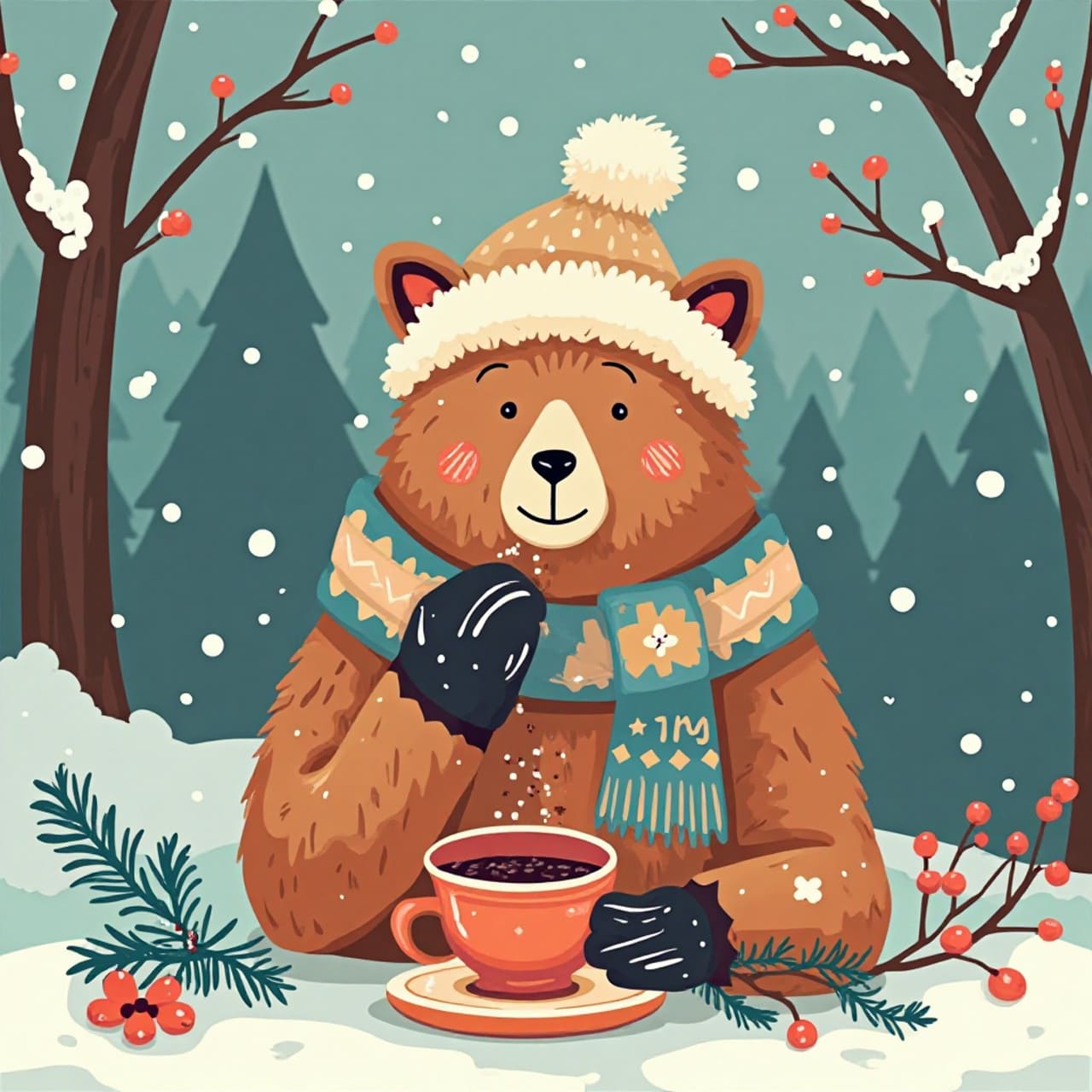 天氣冷問候圖素材生成