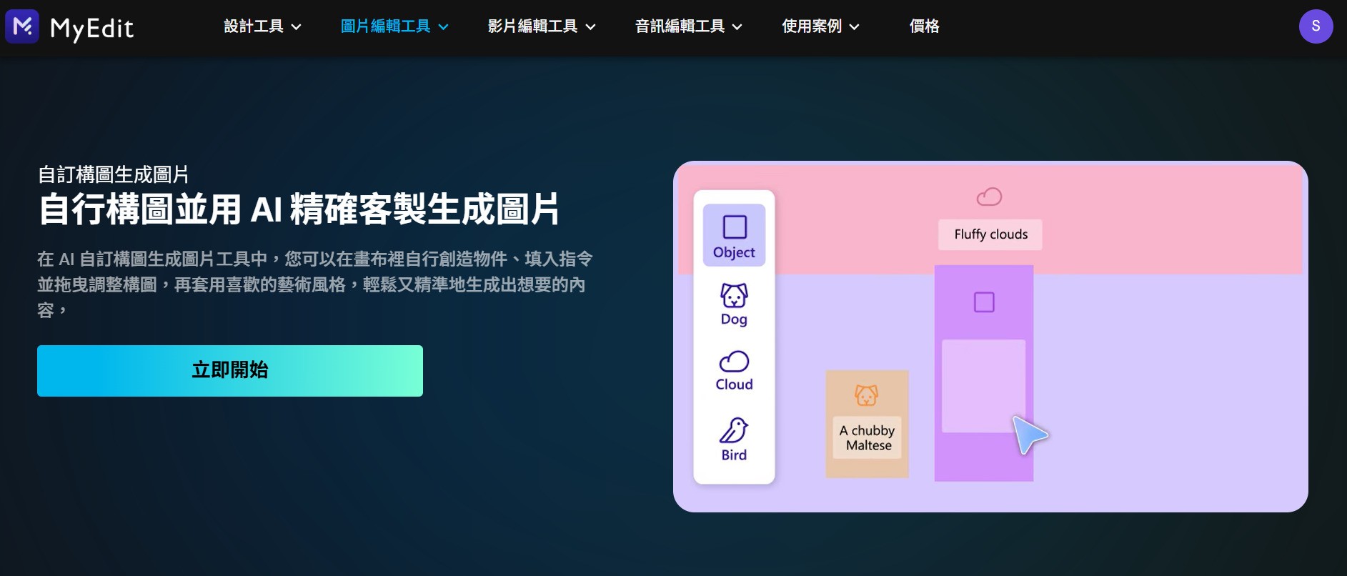 MyEdit AI 自訂構圖生成圖片