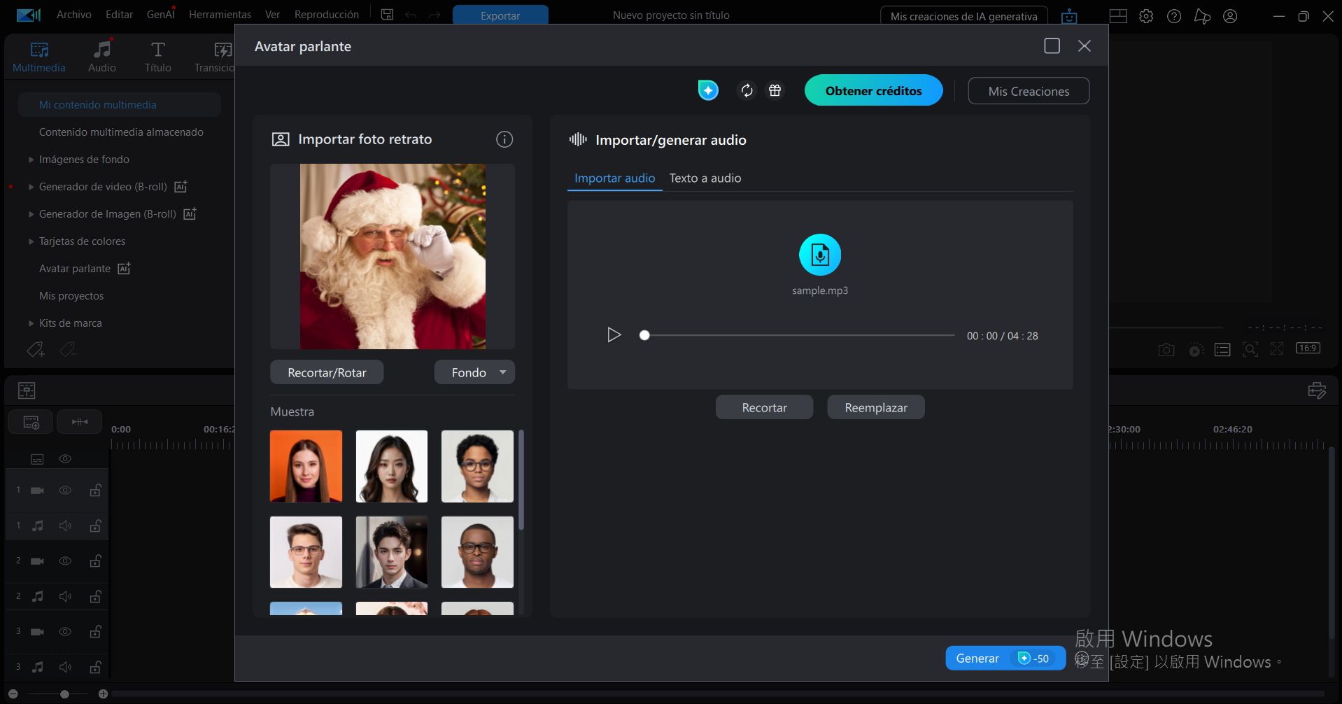 Crea un video de Santa Claus