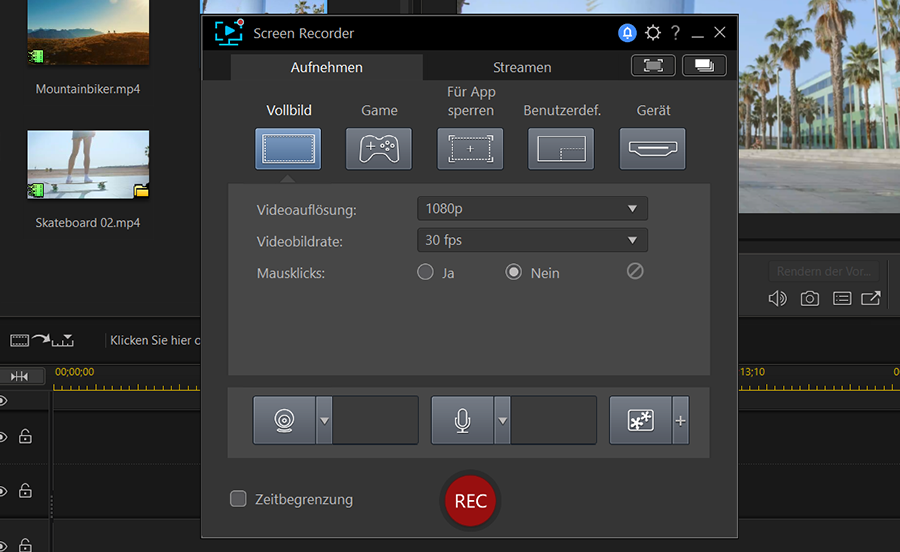 Video Bildschirmaufnahme mit Screen Recorder