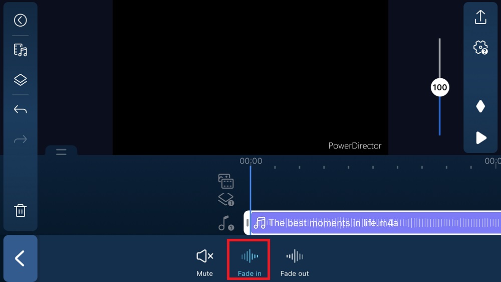 Fade Audio on the PowerDirector App