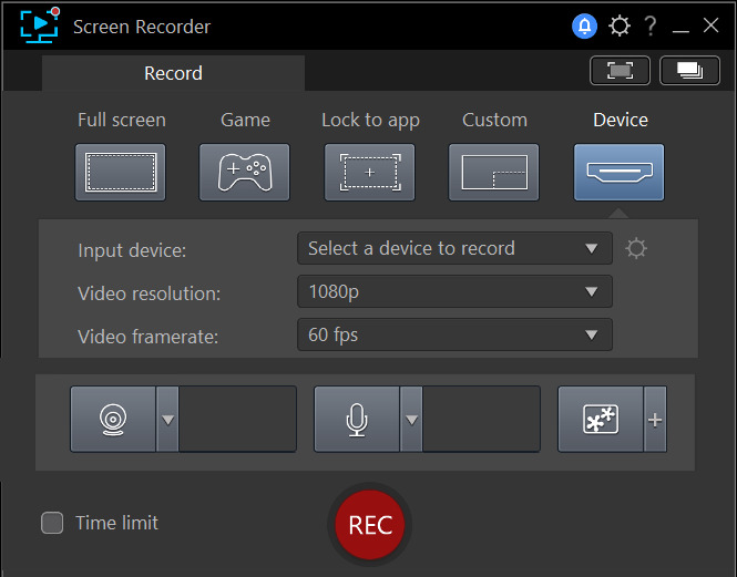 Screen Recorder 4 - what part of your screen you want to capture