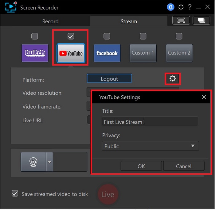 Screen Recorder 4 - Streaming to Socials