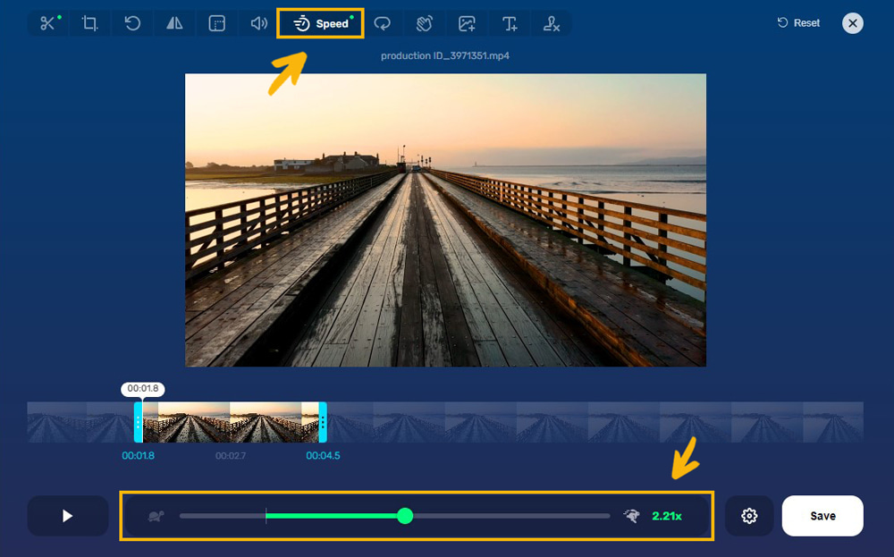 online-video-cutter - change video speed