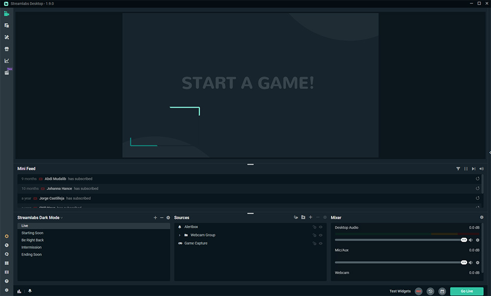 Streamlabs Interface