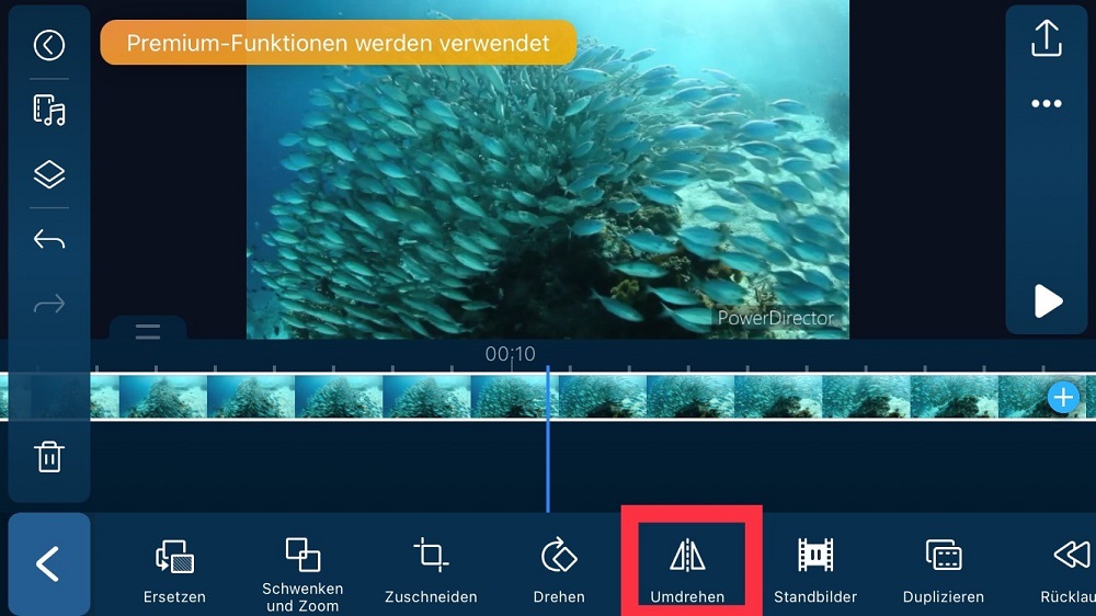 PowerDirector App - Video spiegeln