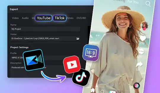 Esporta su YouTube e TikTok