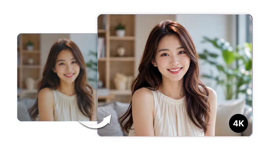 ワンクリックで解像度を1080p・4Kにアップスケール