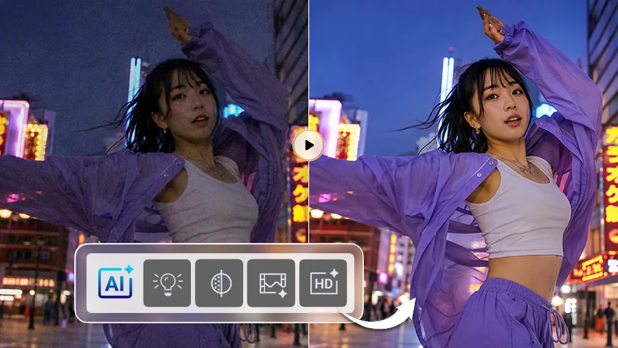 複数のAIを同時に活用した映像修復処理