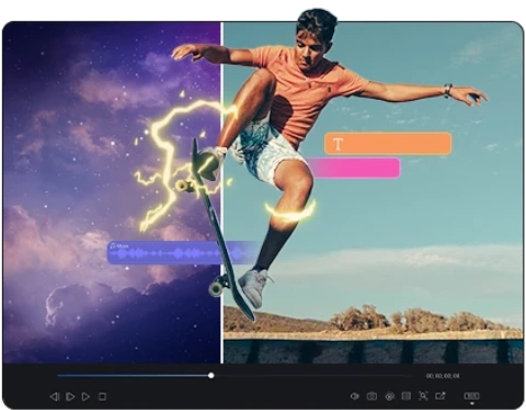 Stock photo with background and colors changed in PowerDirector 365