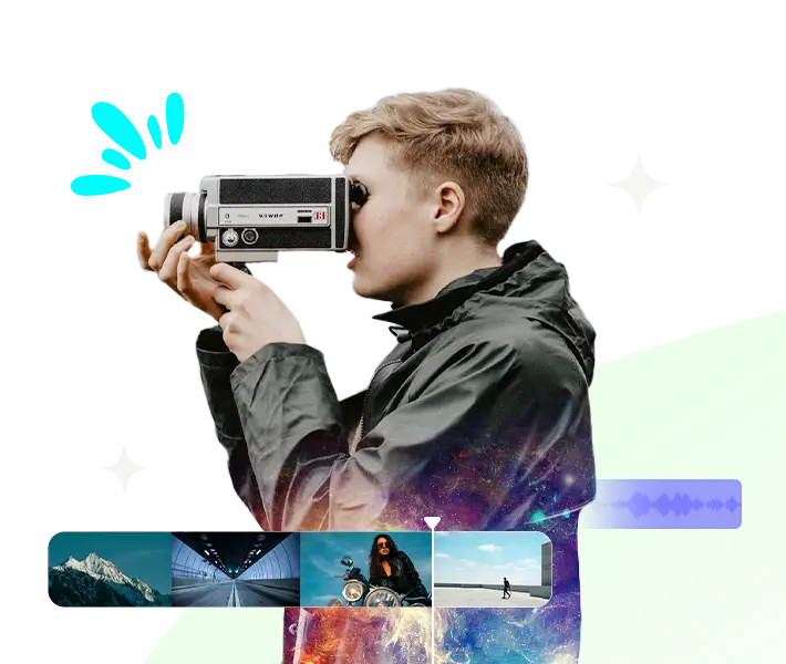 Royalty-free stock videos, photos, and music tracks in the PowerDirector 365 library