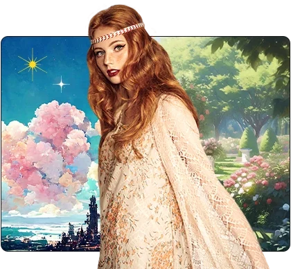 Stock photo combined with AI-generated concept art in PhotoDirector 365