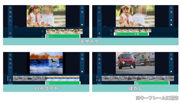 動画編集アプリ PowerDirector、写真編集アプリ PhotoDirector 新機能アップデート<br>
キーフレームに対応したモザイク機能や Shutterstock の素材追加