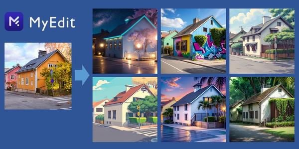 サイバーリンク、オンライン写真編集・音声編集サイト「MyEdit」に、<br>
写真から条件を変えた別の画像を生成する「AIシーン」、効果音をAIで生成する「AI効果音作成」、音声から文字起こしをする「自動文字起こし」機能を新搭載
