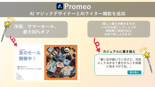 サイバーリンク、テンプレートデザインツール「Promeo」 に新たに AI マジックデザイナーと AI ライター機能を追加