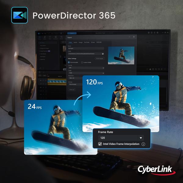 CyberLink Partners with Intel to Deliver Smoother Video Content with PowerDirector’s On-Device AI-Powered Video Frame Interpolation Feature