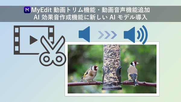 サイバーリンク、「MyEdit」に動画トリミング機能と効果音生成機能を追加、AI 効果音作成機能を新しい AI モデルで強化